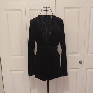 Tobi Black Velvet Romper
